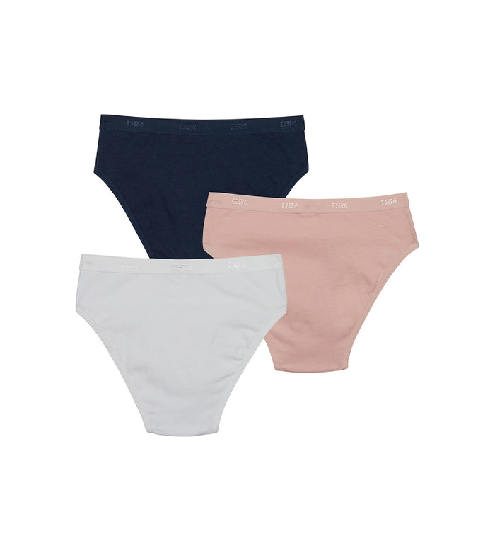 Dim Lot De 3 Culottes Fille En Coton Stretch Clochette Bleu Les Pockets