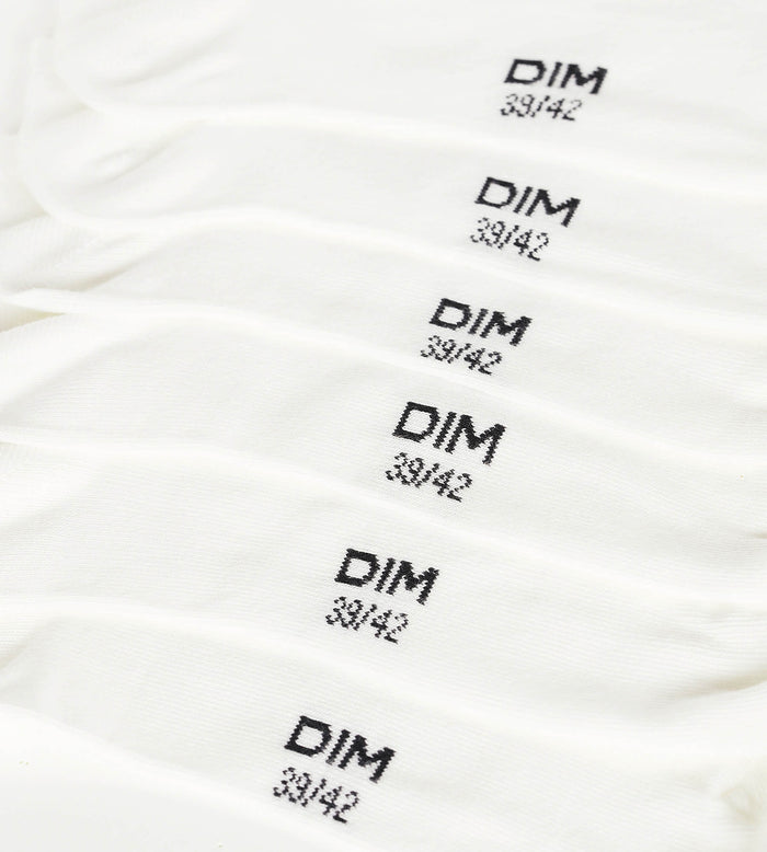 Dim Lot De 3 Paires De Chaussettes Courtes Femme Blanc Dim Coton