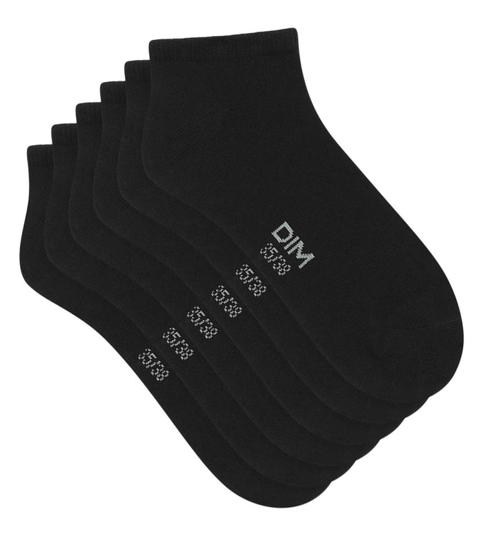 Dim Lot De 3 Paires De Chaussettes Courtes Femme Noir Dim Coton