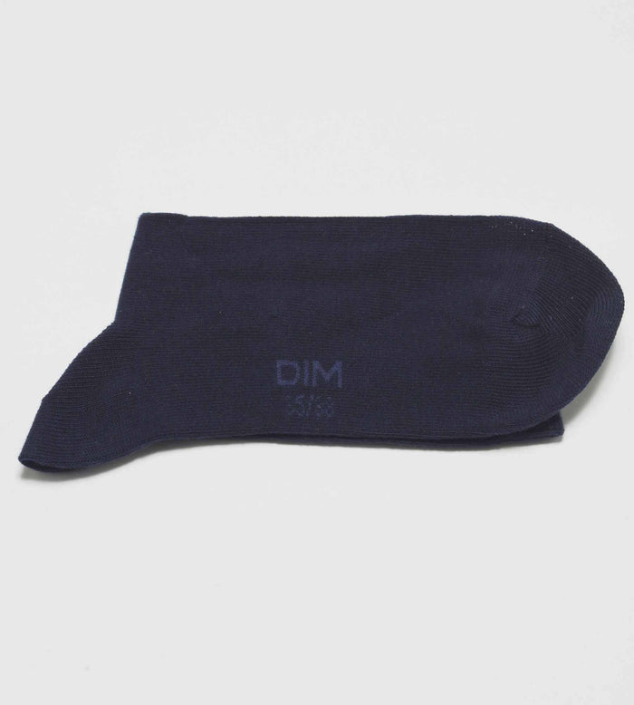 Dim Lot De 3 Paires De Chaussettes Femme Bleu Marine En Coton Dim