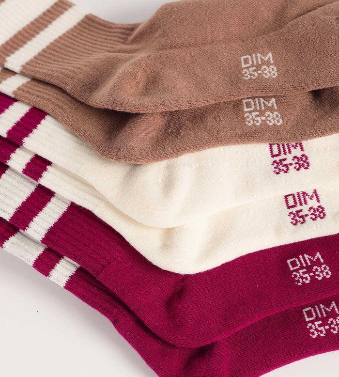 Dim Lot De 3 Paires De Chaussettes Femme En Coton Café EcoDim Sport