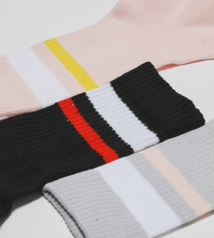 Dim Lot De 3 Paires De Chaussettes Femme En Coton Rose Gris EcoDim Sport