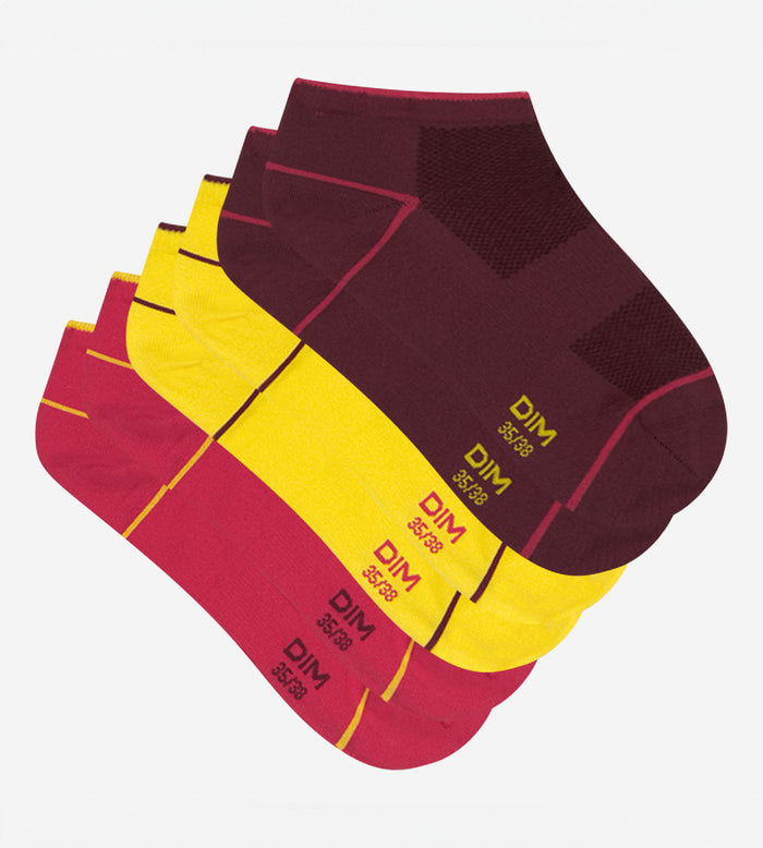 Dim Lot De 3 Paires De Socquettes Courtes Impact Léger Bordeaux Dim Sport