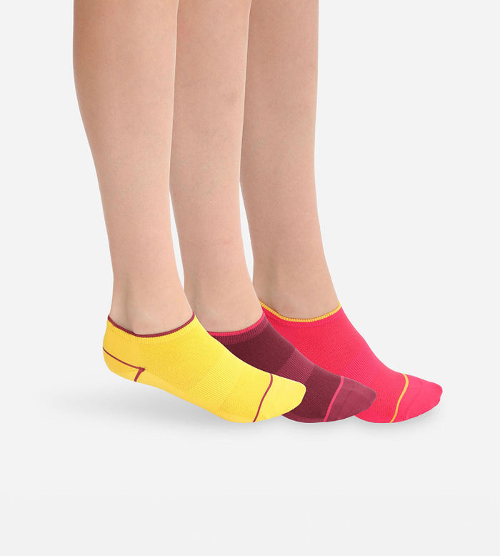 dim Lot de 3 paires de socquettes courtes impact léger Bordeaux Dim Sport