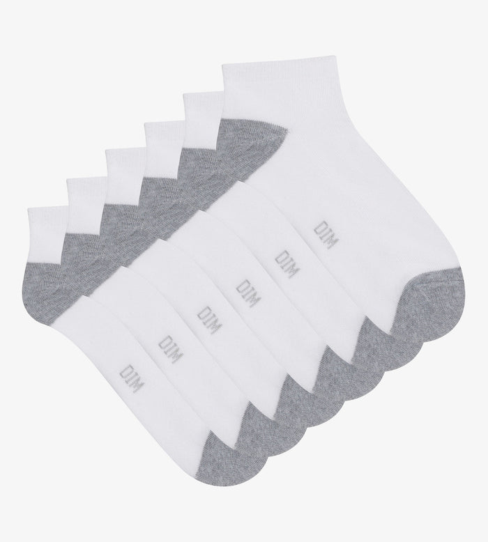Dim Lot De 3 Paires De Socquettes Femme En Coton Blanc Gris EcoDim Sport