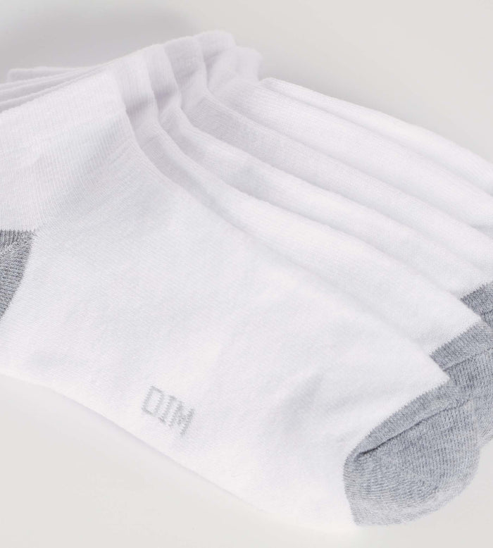 Dim Lot De 3 Paires De Socquettes Femme En Coton Blanc Gris EcoDim Sport