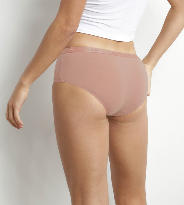 Dim Lot De 3 Shorties Femme Coton Stretch Gris Rose Les Pockets Ecodim