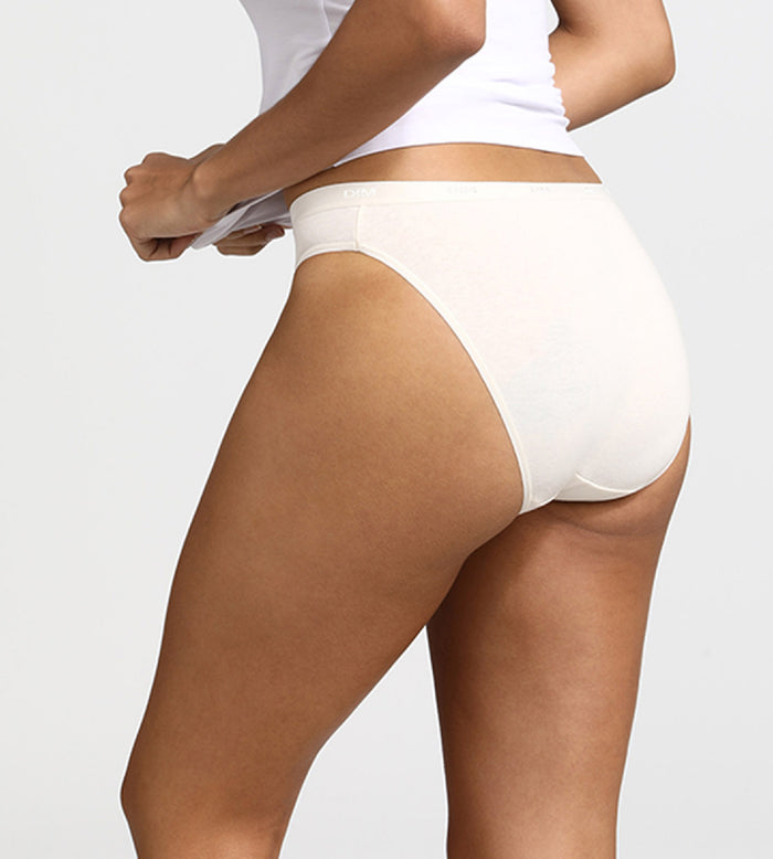 Dim Lot De 3 Slips Peau/rose/nacre Les Pockets Coton