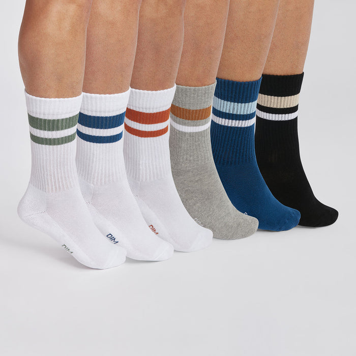 dim Lot de 6 paires de chaussettes homme en coton Multicolore EcoDim Sport