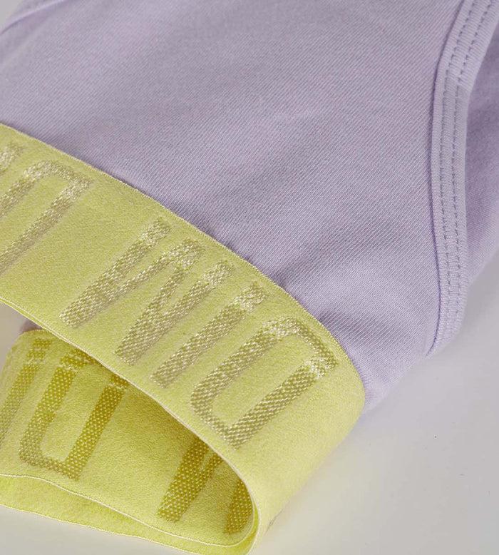 Dim Shorty Fille En Coton Stretch Lila Et Ceinture Anis Dim Sport