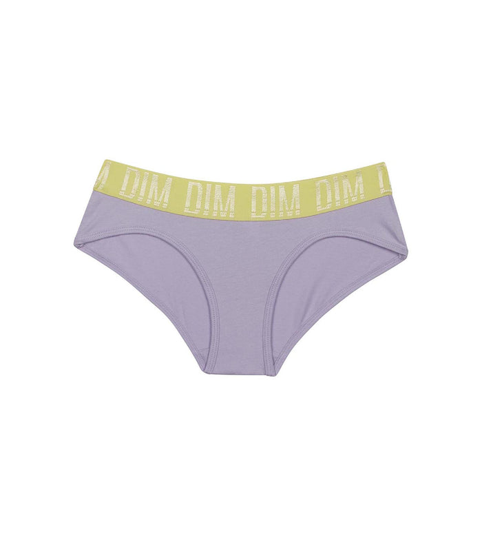 dim Shorty fille en coton stretch Lila et ceinture Anis Dim Sport