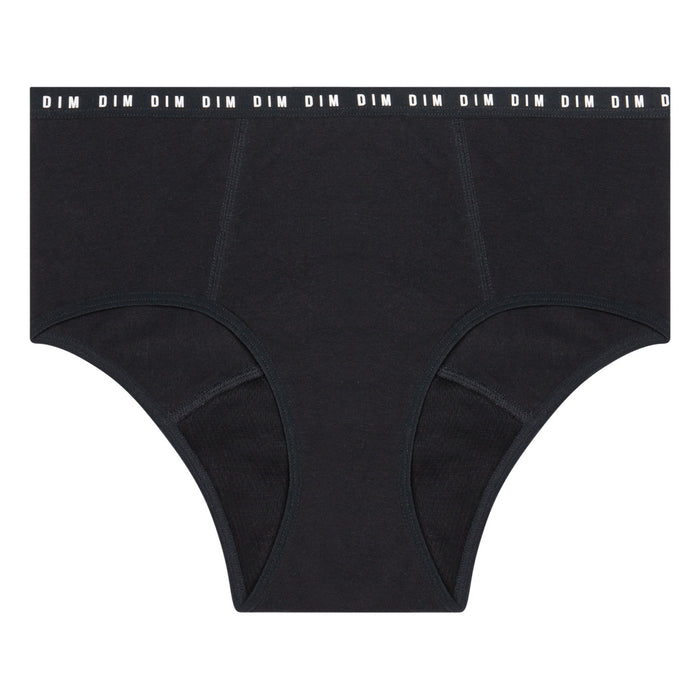 Dim Shorty Menstruel Lavable En Coton Bio Noir Flux Moyen Dim Protect