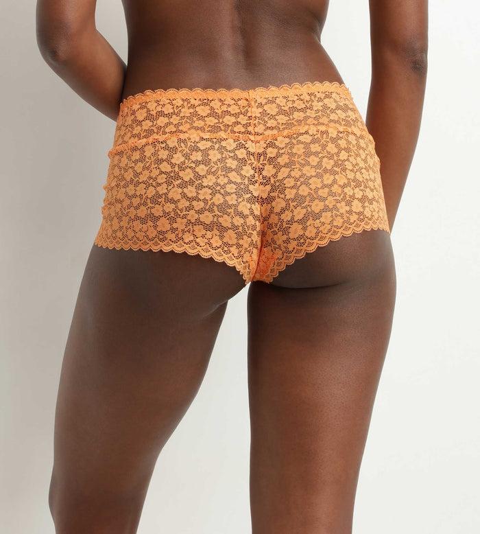 Dim Shorty Pour Femme En Dentelle Florale Orange Daisy Lace