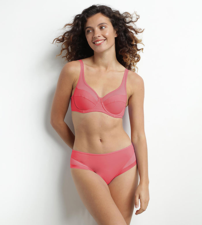 Dim Slip Femme En Microfibre Et Tulle Grenadine Dim Generous