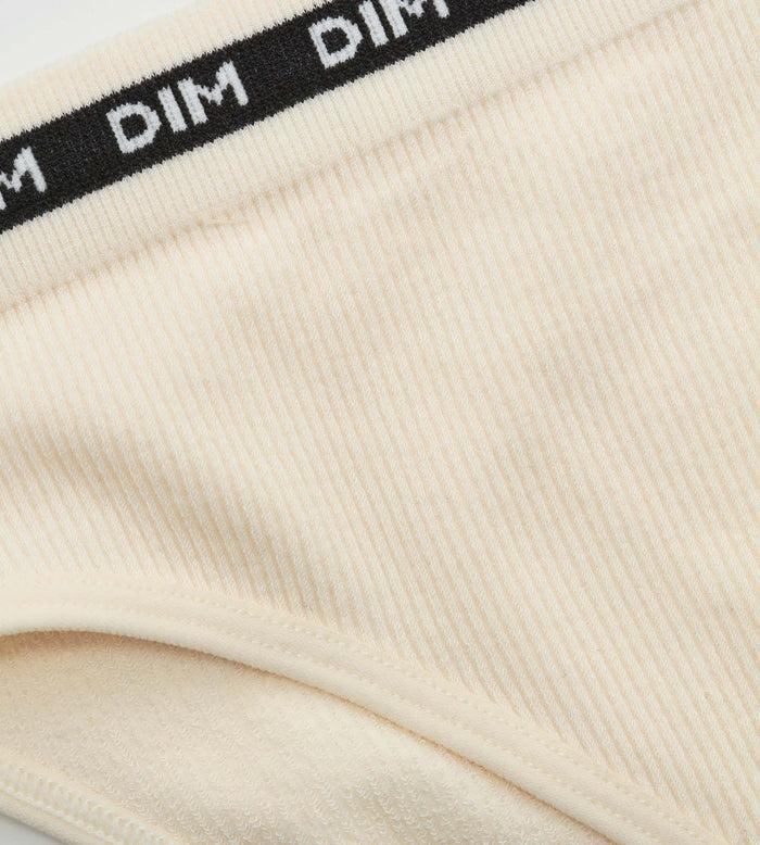 Dim Slip Pour Fille En Tissu Côtelé Beige à Ceinture Noire Dim Icons