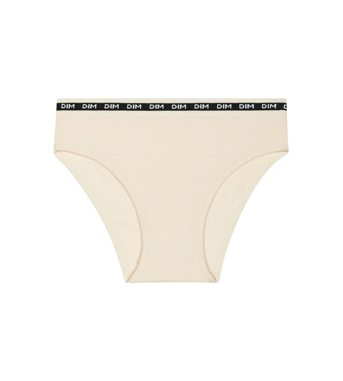 dim Slip pour fille en tissu côtelé Beige à ceinture noire Dim Icons