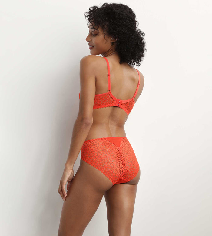 Dim Soutien-gorge à Armatures En Dentelle Florale Rouge Feu Daily Dentelle