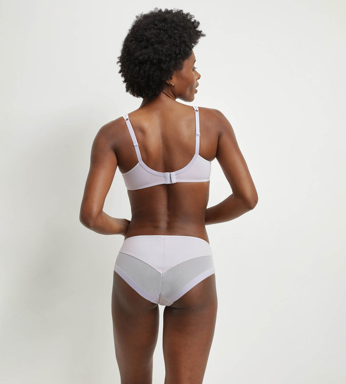 Dim Soutien-gorge à Armatures Microfibre Et Tulle Violet Gris Dim Generous