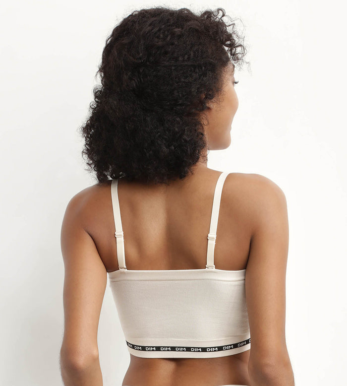 Dim Soutien-gorge Bandeau En Modal Polyamide Beige Sans Armature Dim Icons Seamless