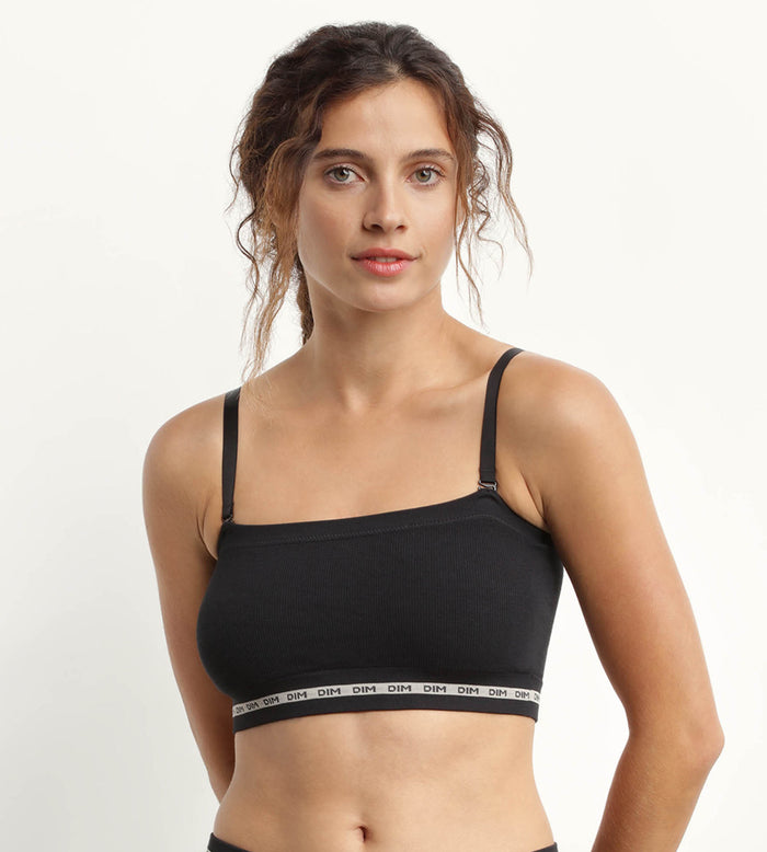 dim Soutien-gorge bandeau en modal polyamide Noir sans armature Dim Icons Seamless