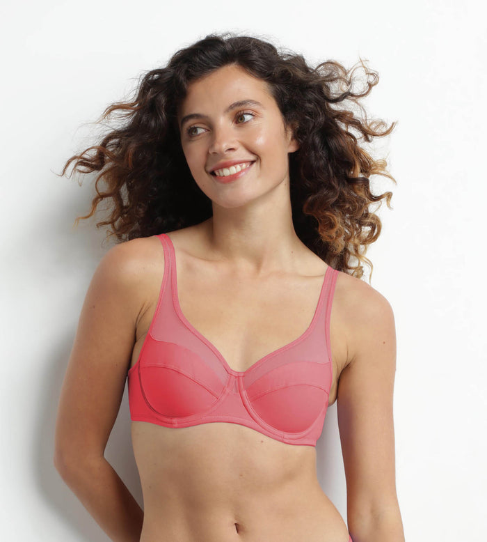 dim Soutien-gorge emboîtant en microfibre et tulle Grenadine Dim Generous