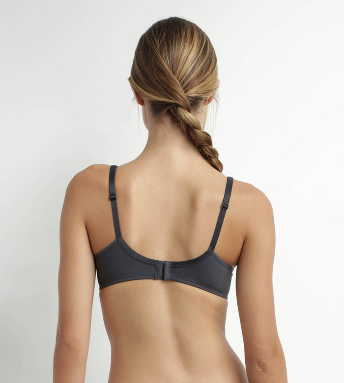 Dim Soutien-gorge Emboîtant En Microfibre Et Tulle Gris Dim Generous