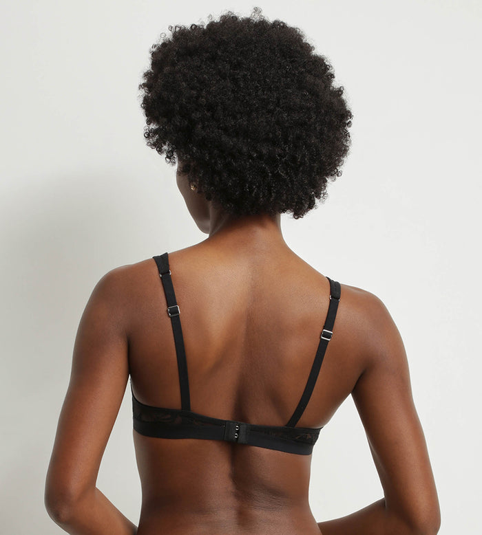 Dim Soutien-gorge Foulard En Dentelle Noire à Feuillage Mod De Dim