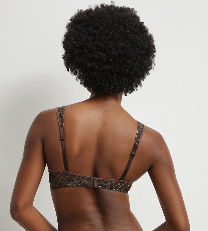Dim Soutien-gorge Foulard En Tulle Chocolat Et Zébrures Or Dim Generous