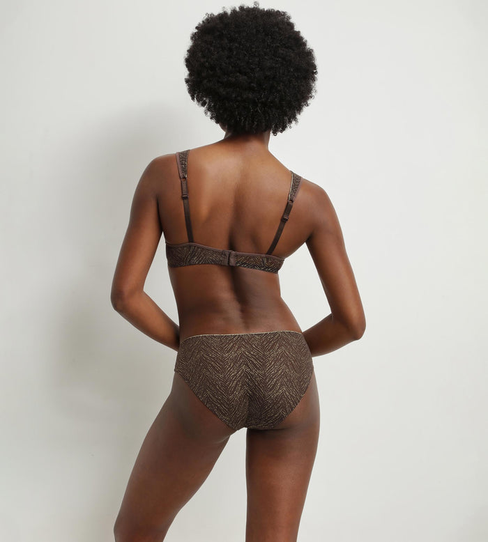 Dim Soutien-gorge Foulard En Tulle Chocolat Et Zébrures Or Dim Generous