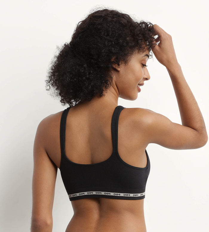 Dim Soutien-gorge Noir Côtelé Sans Armature Ni Couture Dim Icons Seamless