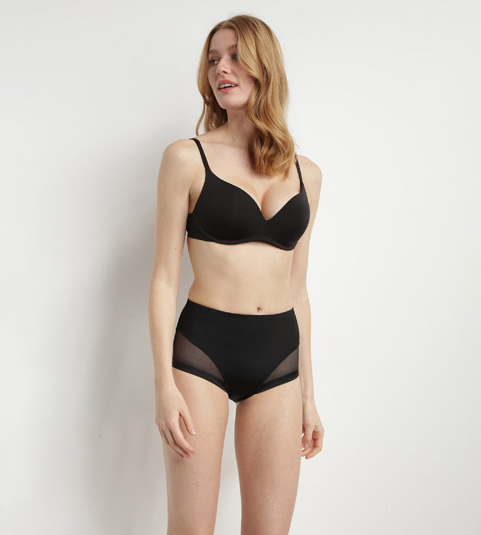 Dim Soutien-Gorge Noir Push-Up En Microfibre Sans Armatures InvisiFree