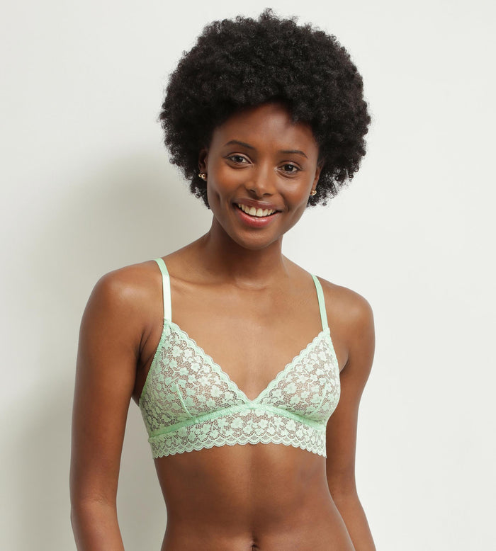 dim Soutien-gorge triangle en dentelle florale Vert d’Eau Daisy Lace