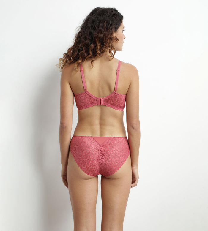 Dim Soutien-gorge Triangle Sans Armature Dentelle Florale Rose Daily Dentelle