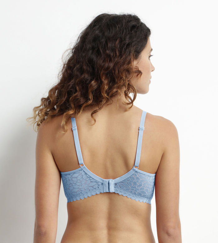 Dim Soutien-gorge Triangle Sans Armature Dentelle Florale Bleu Daily Dentelle