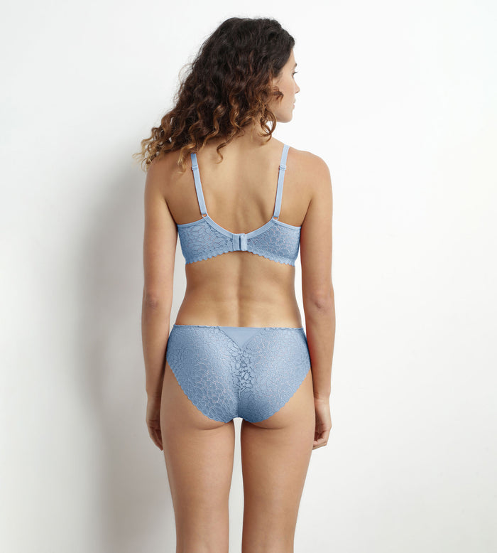 Dim Soutien-gorge Triangle Sans Armature Dentelle Florale Bleu Daily Dentelle