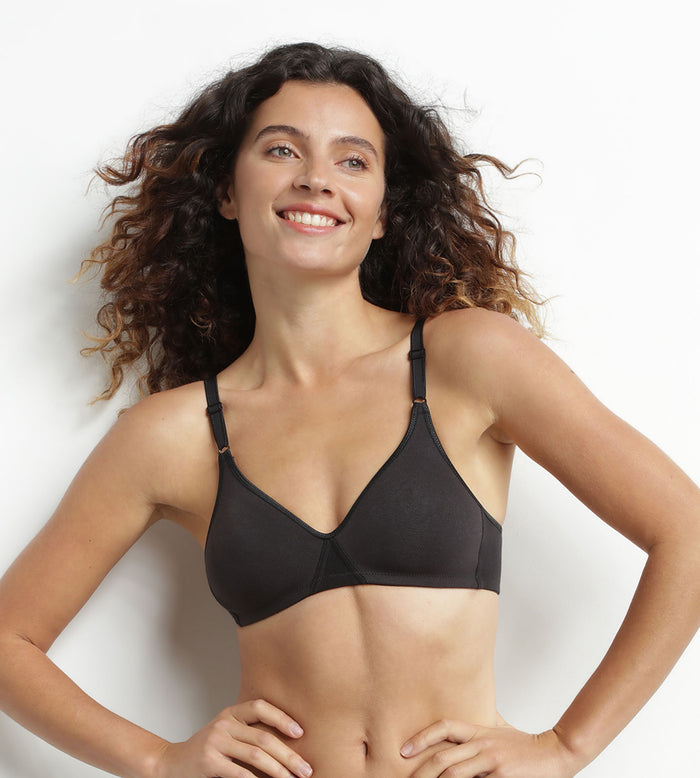 dim Soutien-gorge triangle sans armature en coton Noir Dim Daily