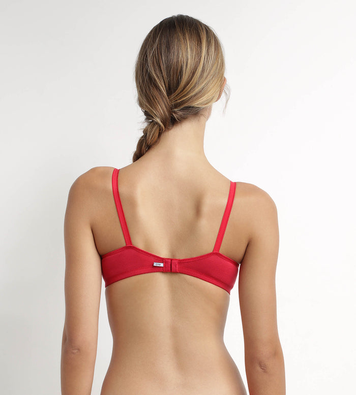 Dim Soutien-gorge Triangle Sans Armature En Coton Rouge Dim Daily