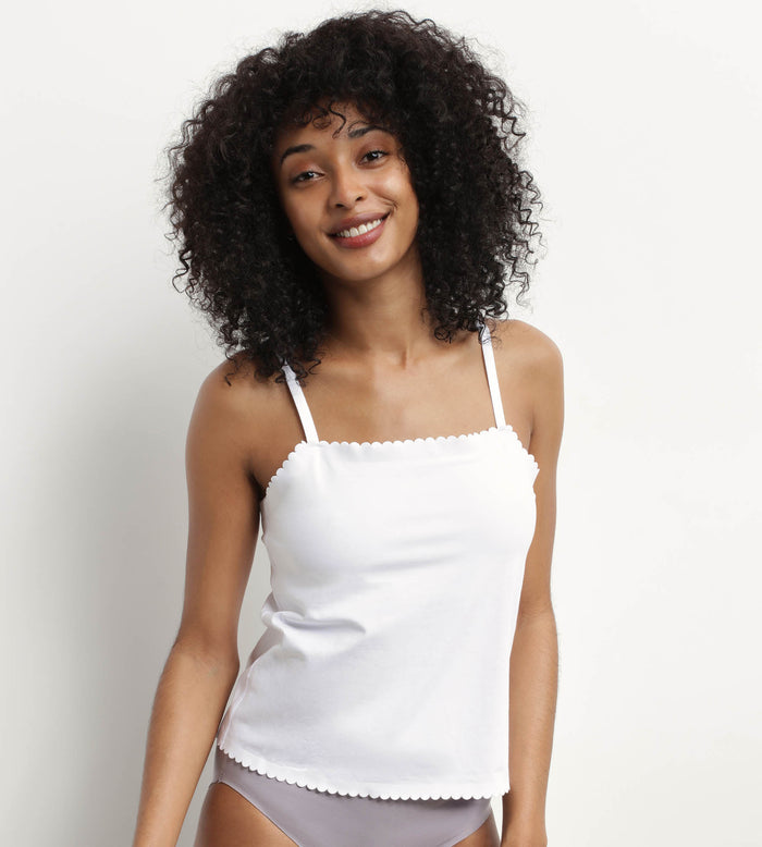 dim Top femme en coton stretch sans couture Blanc Body Touch Easy