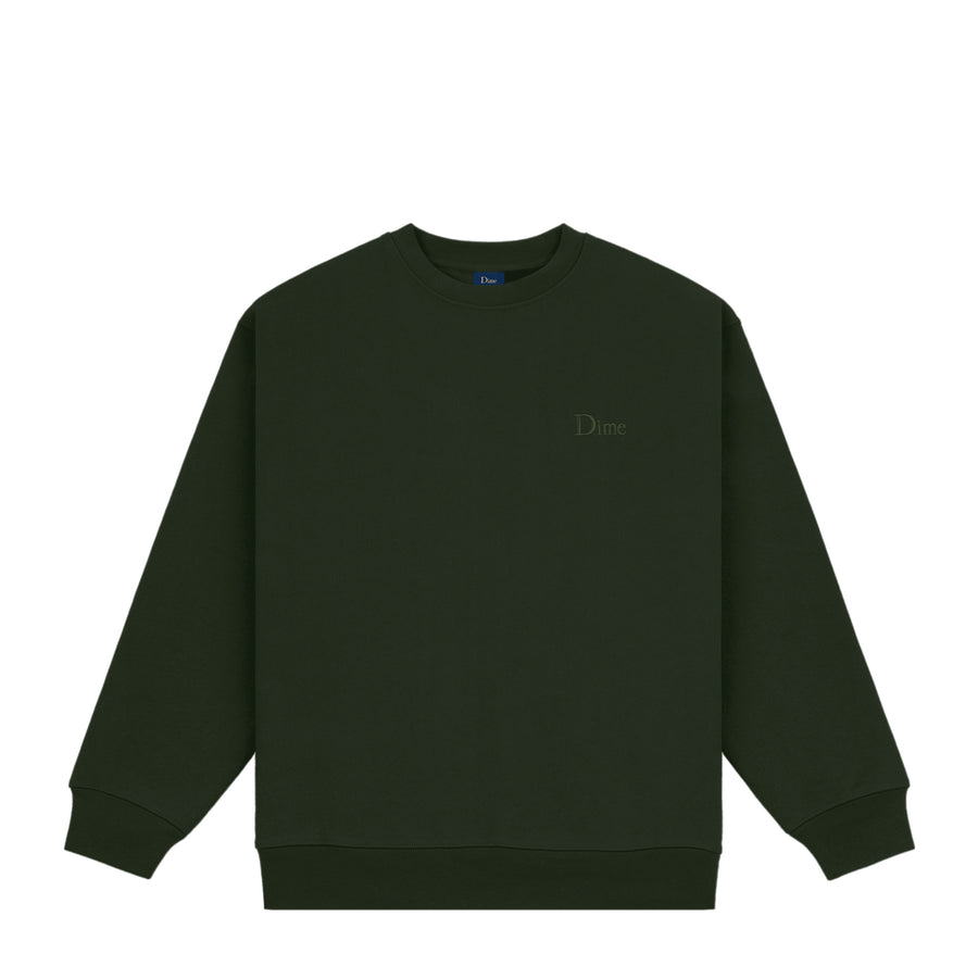 Dime Crewneck Classic Small Logo Forest Green