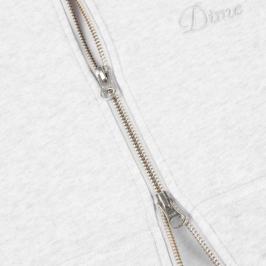 Dime Hoodie Cursive Zip Ash