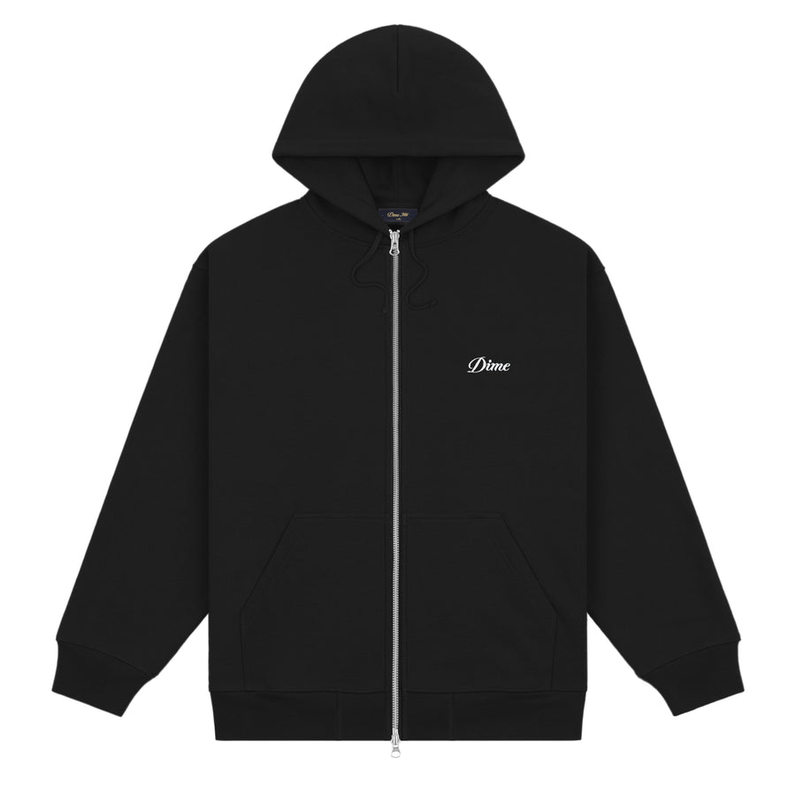 Dime Hoodie Cursive Zip Black