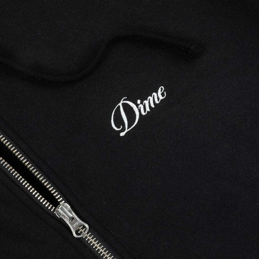 Dime Hoodie Cursive Zip Black