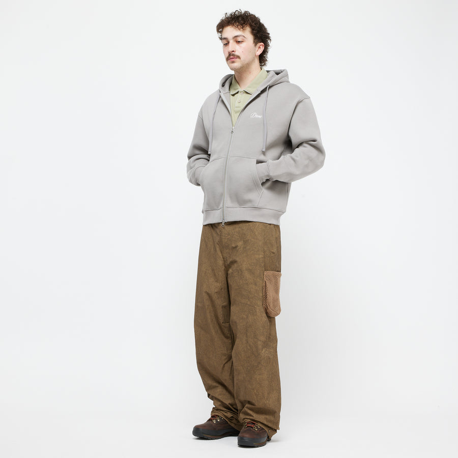 dime Hoodie Cursive Zip Charcoal