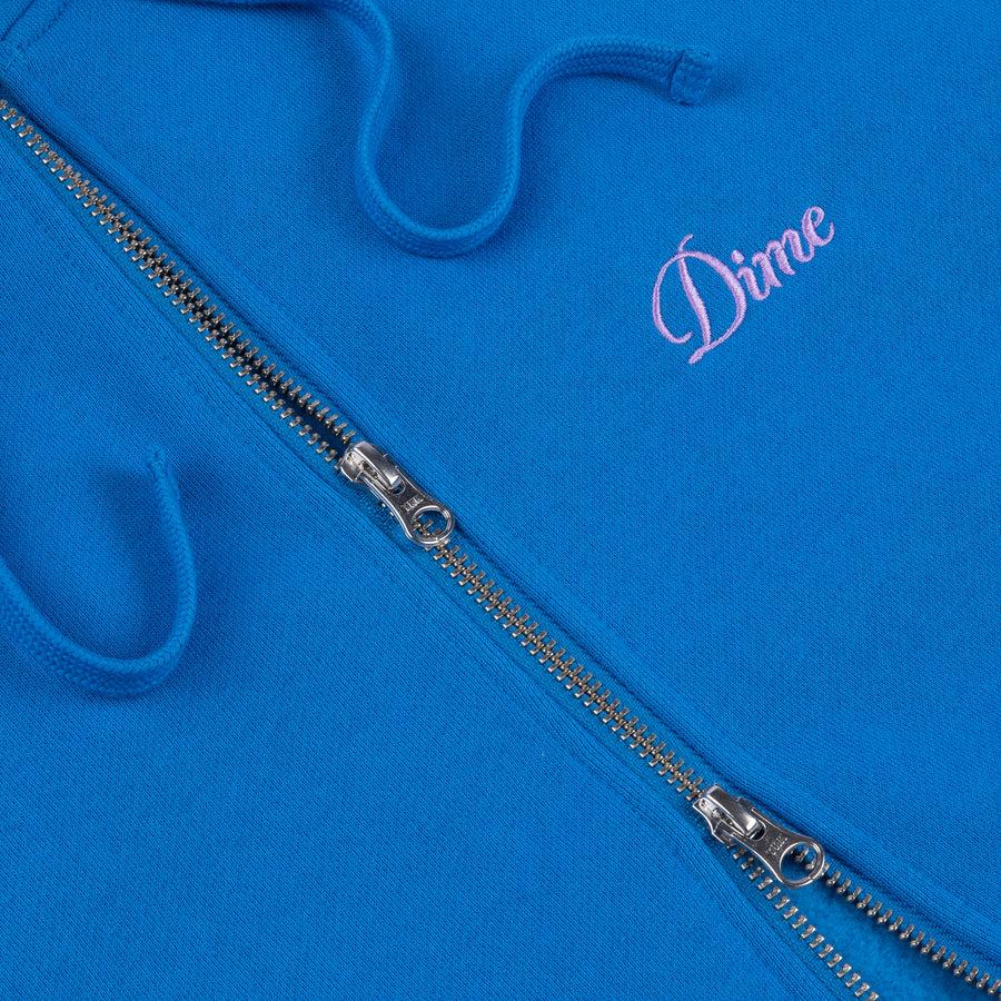 Dime Hoodie Cursive Zip Cobalt