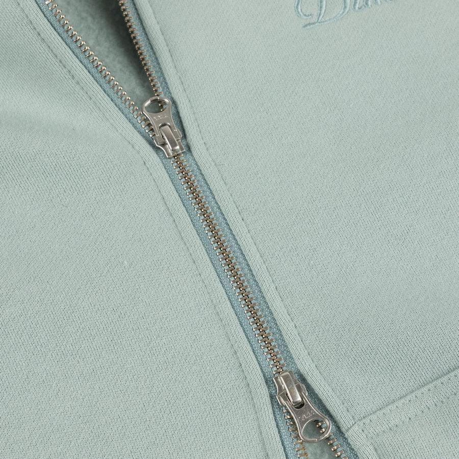 Dime Hoodie Cursive Zip Gray Mist