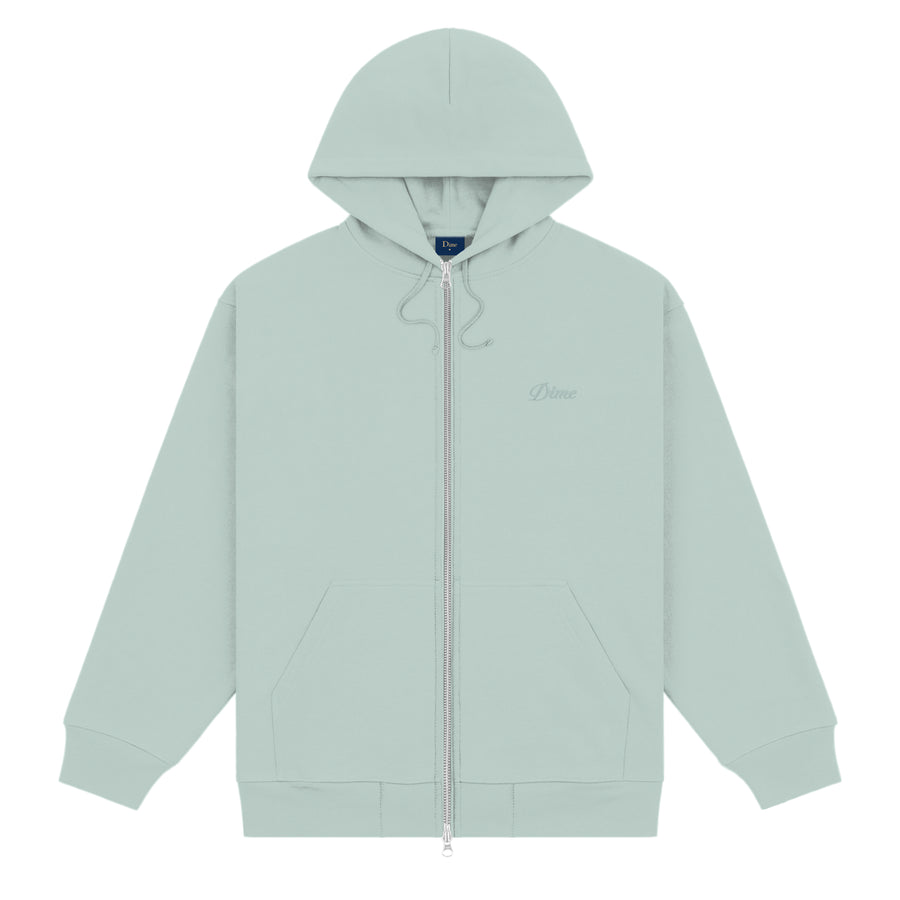 Dime Hoodie Cursive Zip Gray Mist