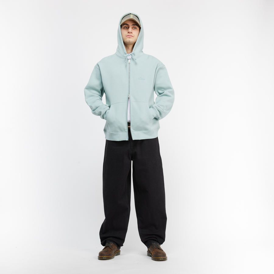 dime Hoodie Cursive Zip Gray mist