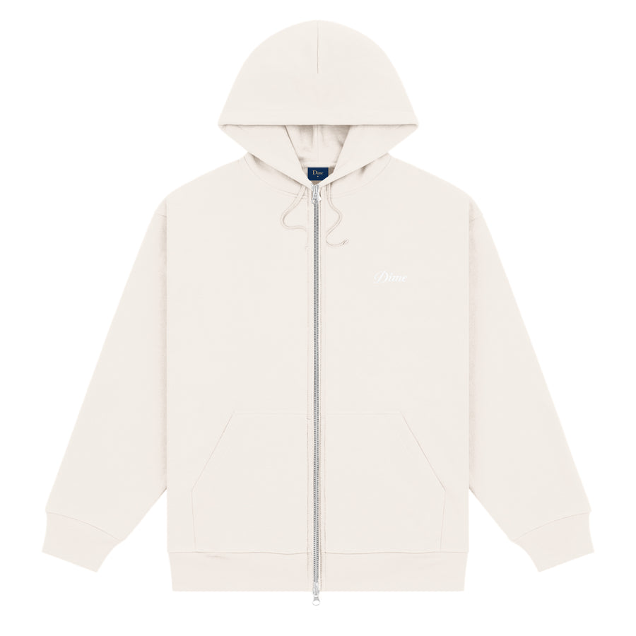 Dime Hoodie Cursive Zip Natural