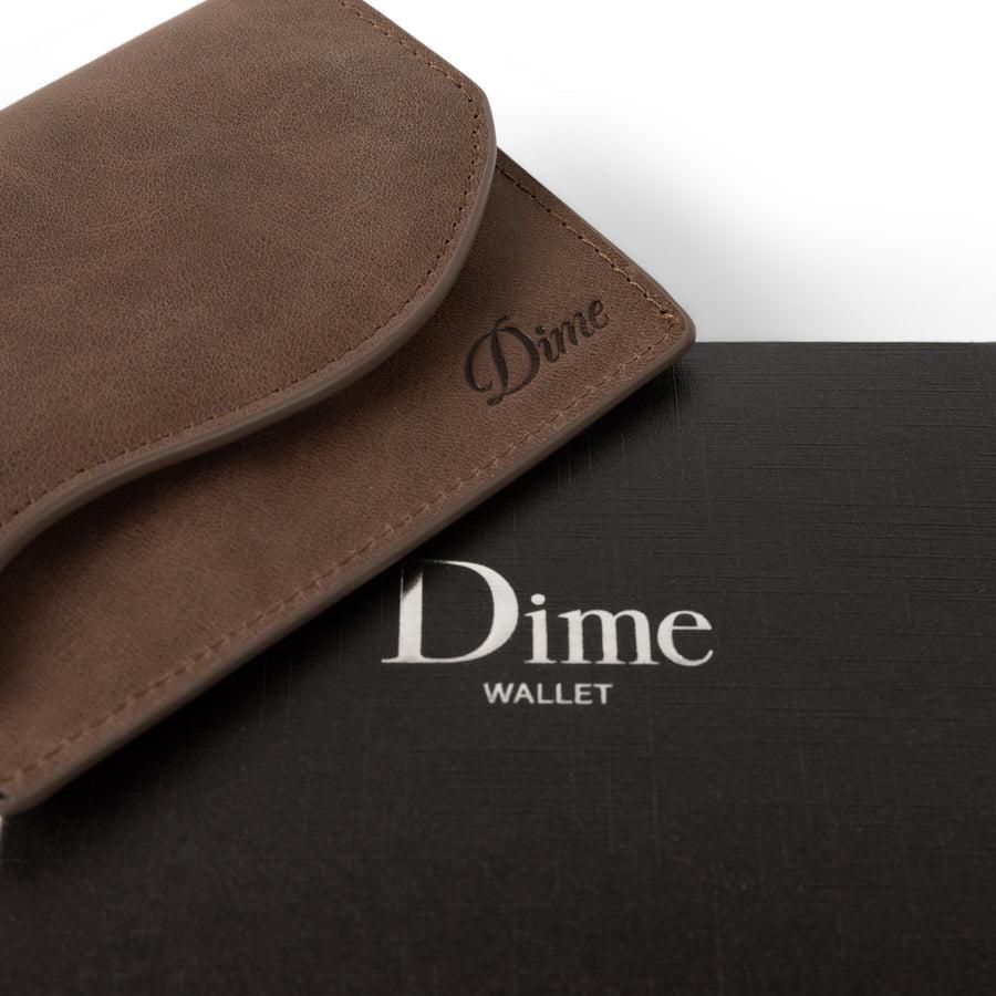 Dime Porte-monnaie Chain Leather Brown
