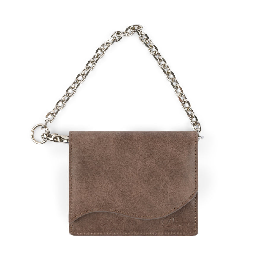 dime Porte-monnaie Chain Leather Brown